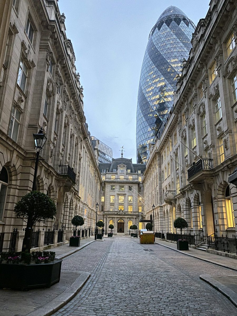 London street with the Gherkin