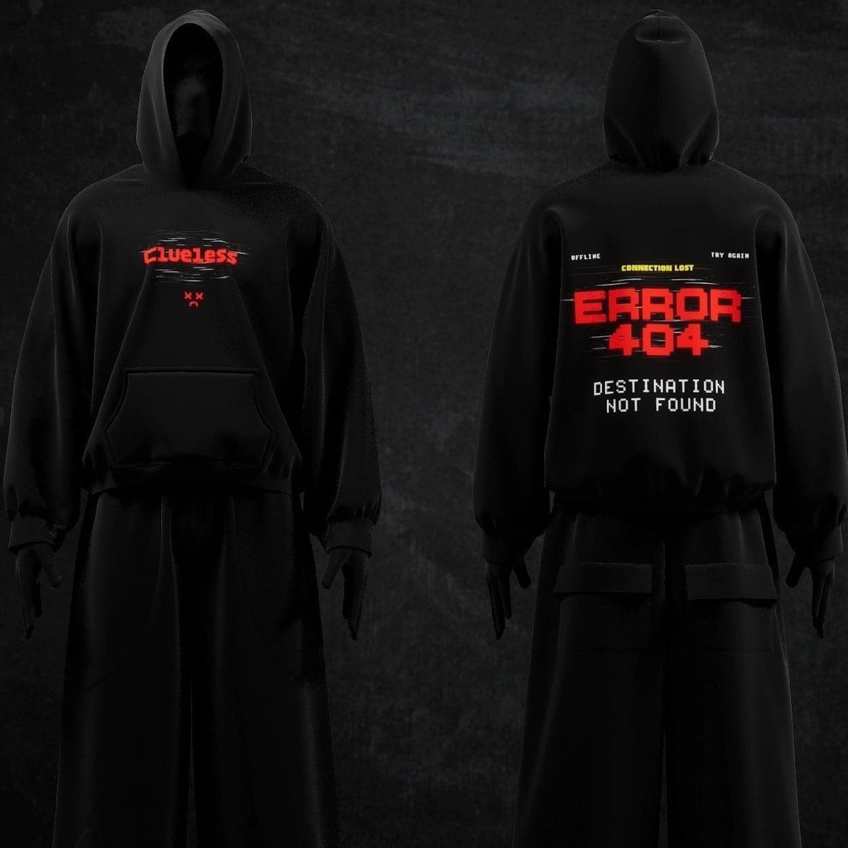 The Nomad Collection, Error 404 oversized hoodie pair