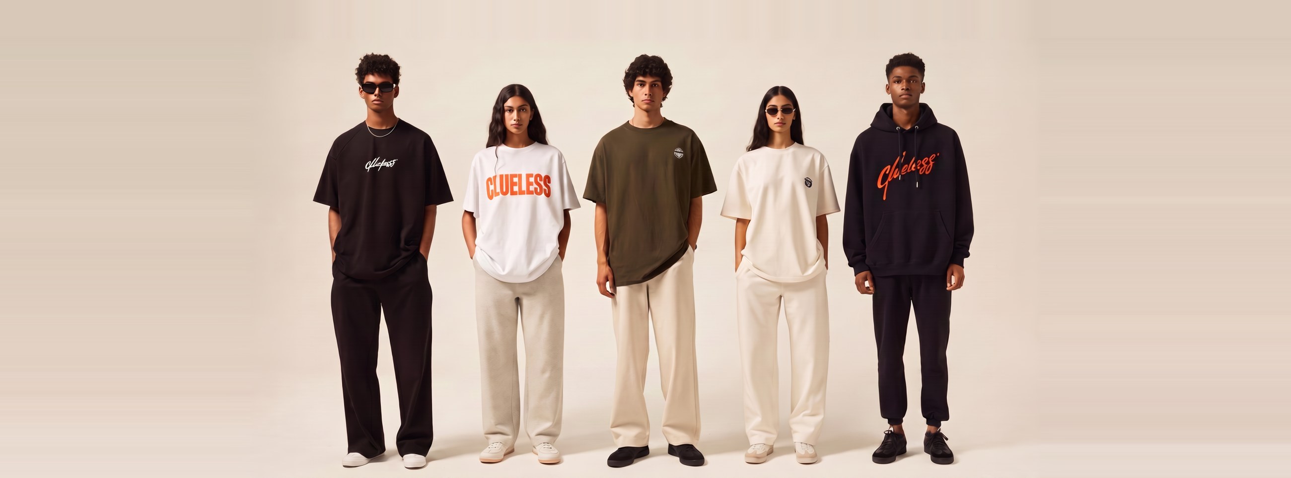 Model wearing the Clueless black oversized tee