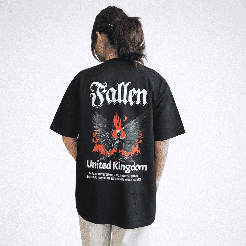 United Kingdom Streetcore oversized tee, black, back print