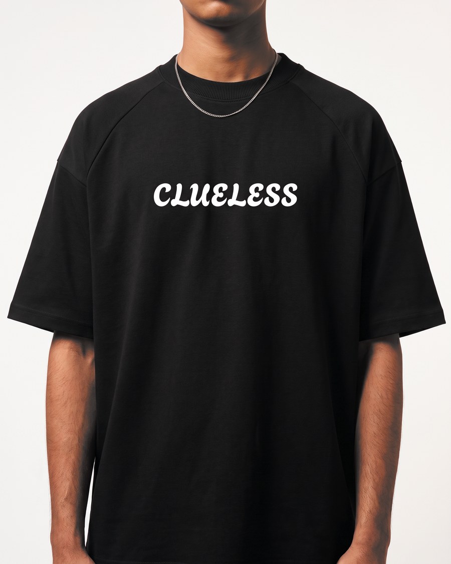 Athens Greece oversized tee in black, worn by two models, view 1
