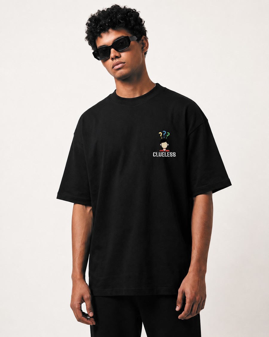 Berlin Heads Up oversized tee in black, back print, view 2