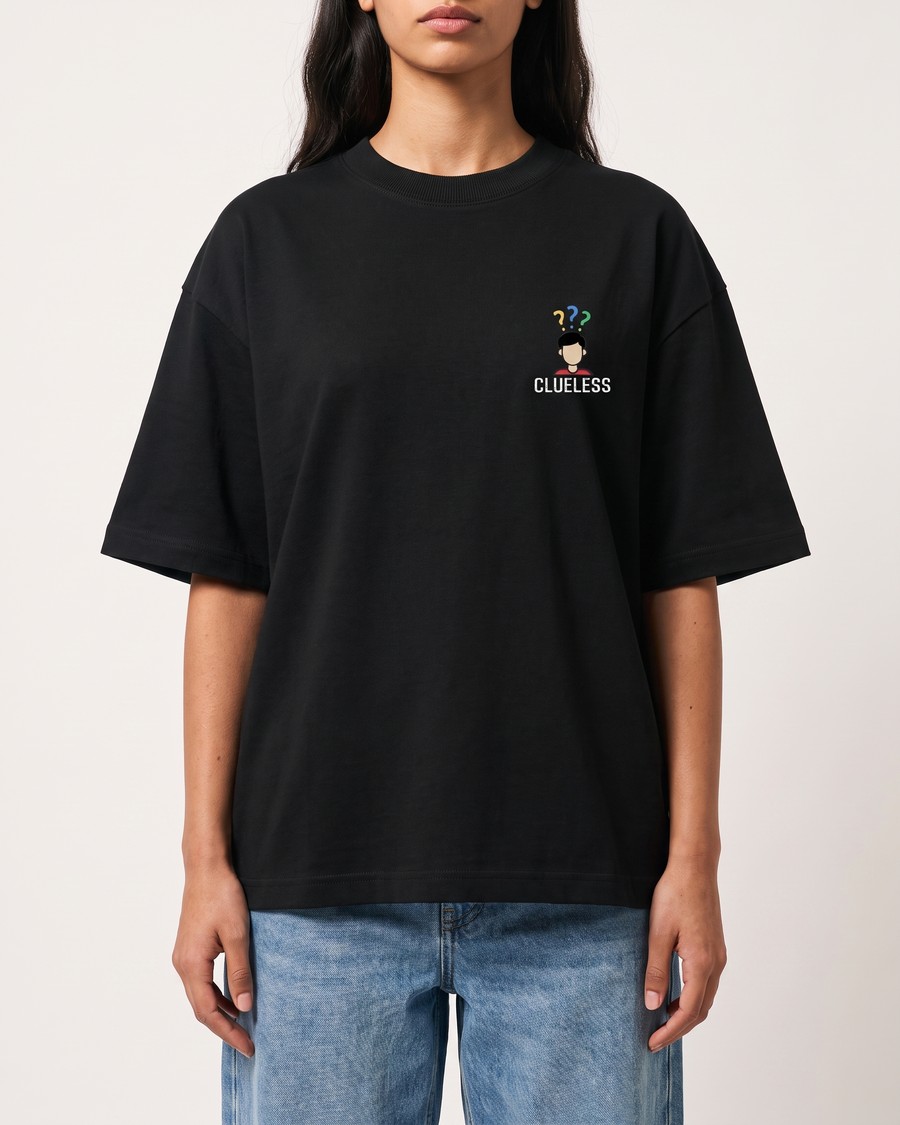 Berlin Heads Up oversized tee in black, back print, view 5
