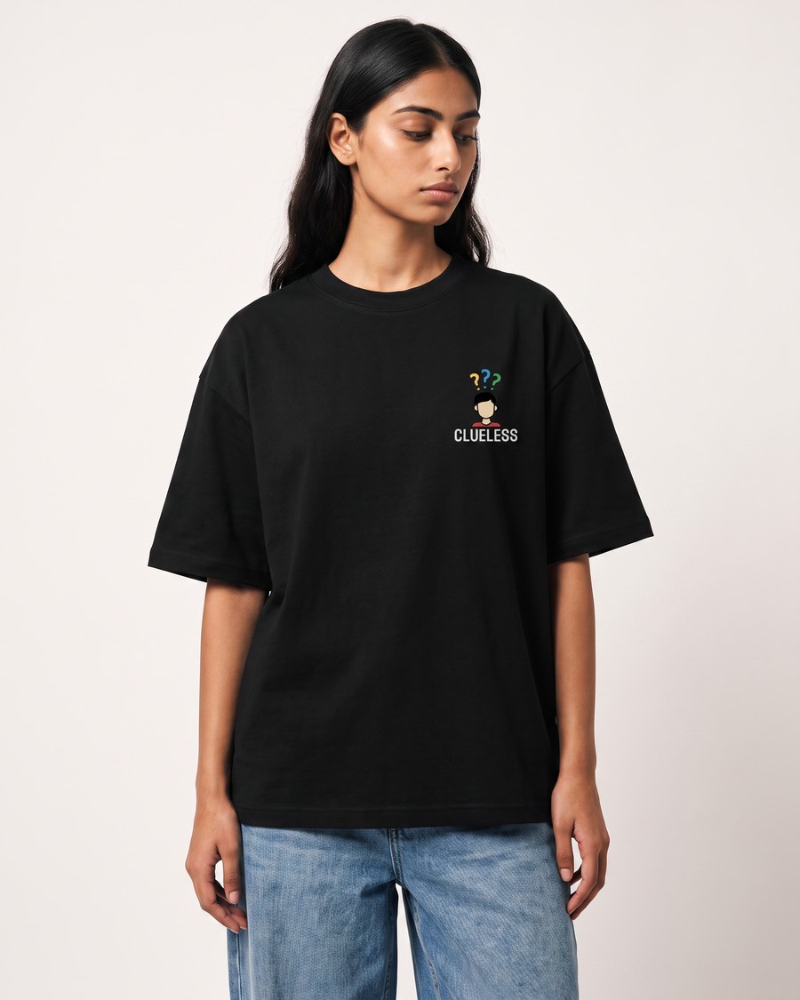 Berlin Heads Up oversized tee in black, back print, view 6