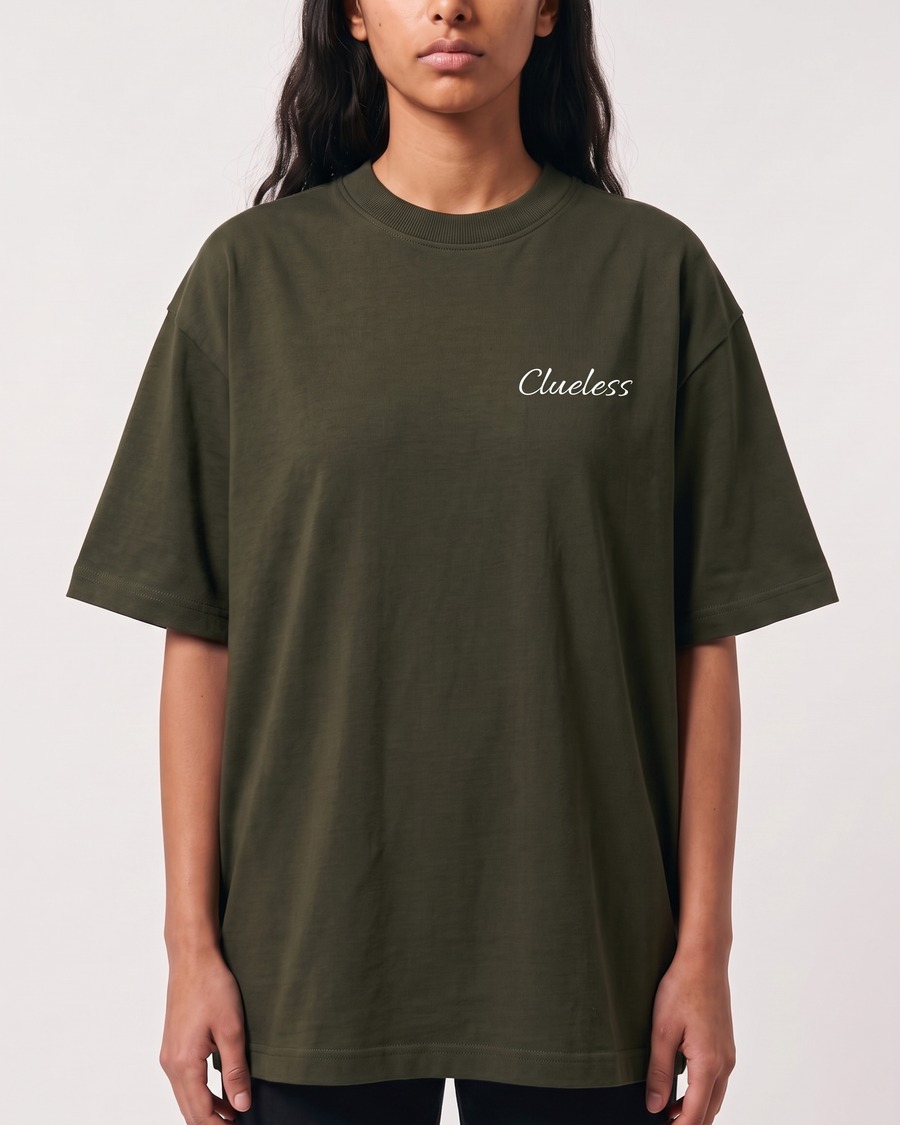 London Big Bell oversized tee in olive, Big Ben back print, view 1
