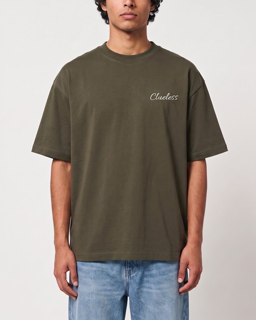 London Big Bell oversized tee in olive, Big Ben back print, view 5