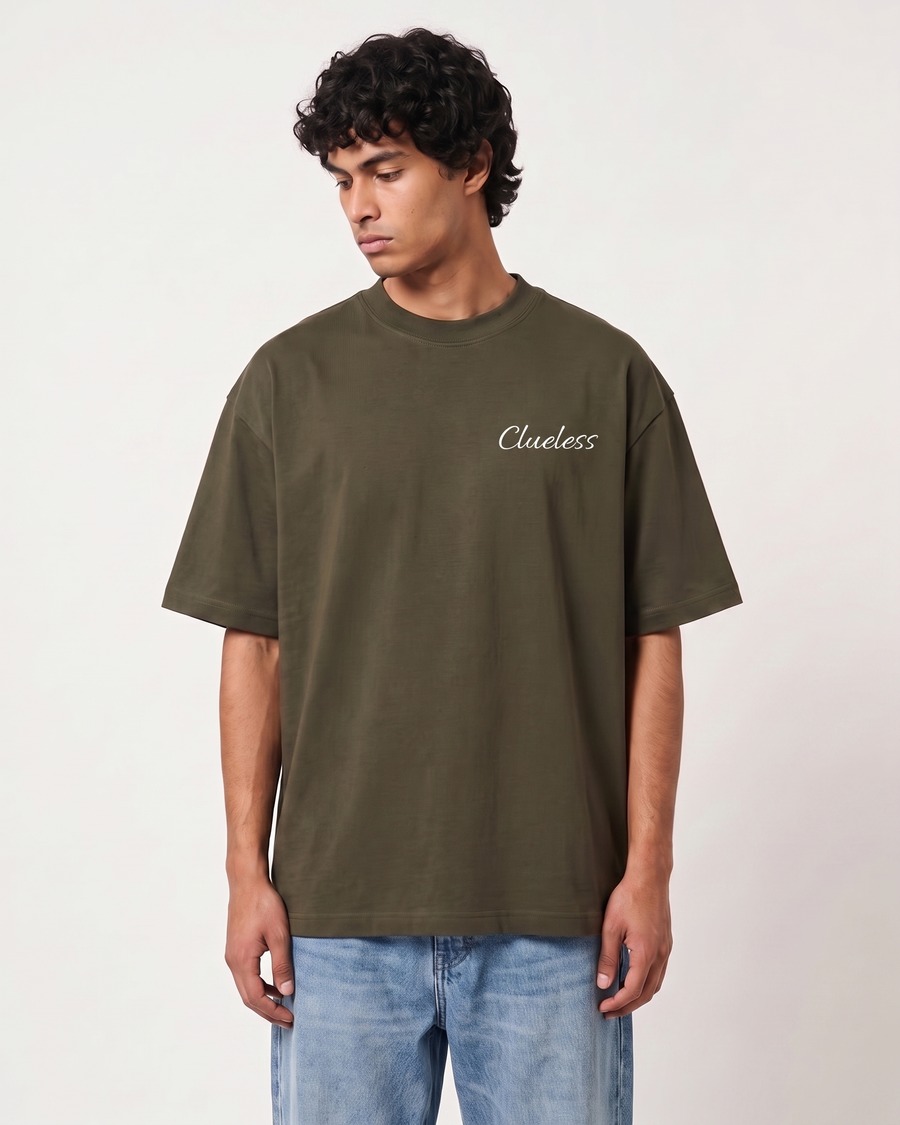 London Big Bell oversized tee in olive, Big Ben back print, view 6