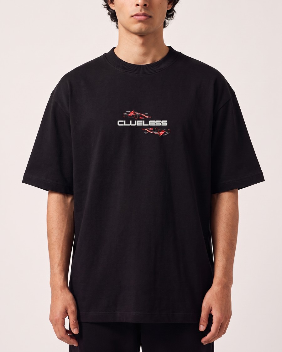 Maranello Racing oversized tee in black, Ferrari back print, view 5