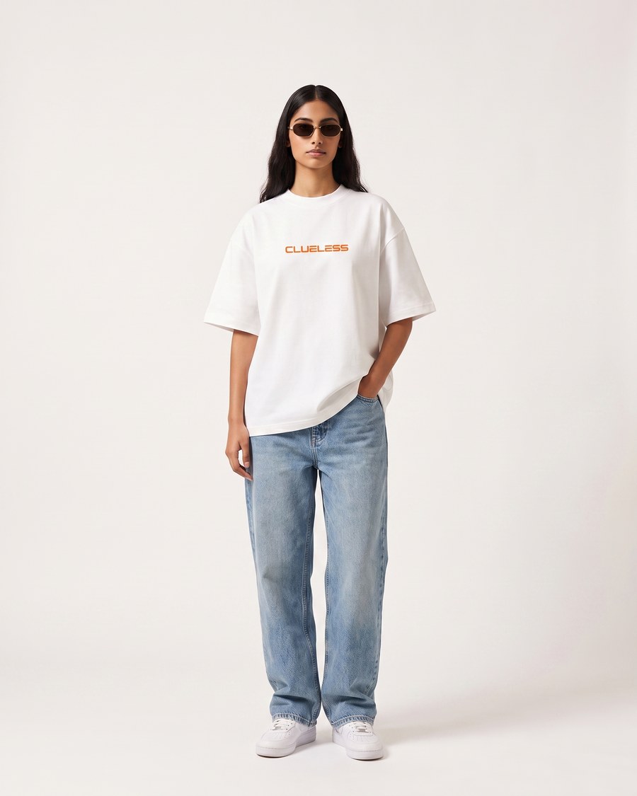 McLaren Gridline oversized tee in white, McLaren back print, view 3