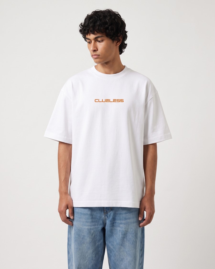 McLaren Gridline oversized tee in white, McLaren back print, view 6