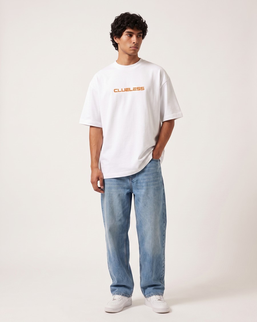 McLaren Gridline oversized tee in white, McLaren back print, view 7