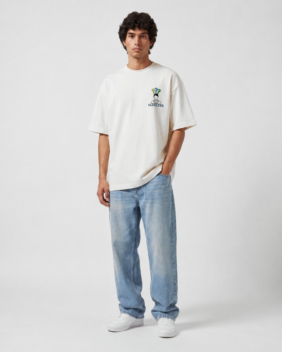 Miami Coastline oversized tee in white, Surfside Beach back print, view 3