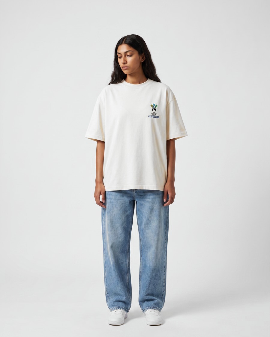 Miami Coastline oversized tee in white, Surfside Beach back print, view 6