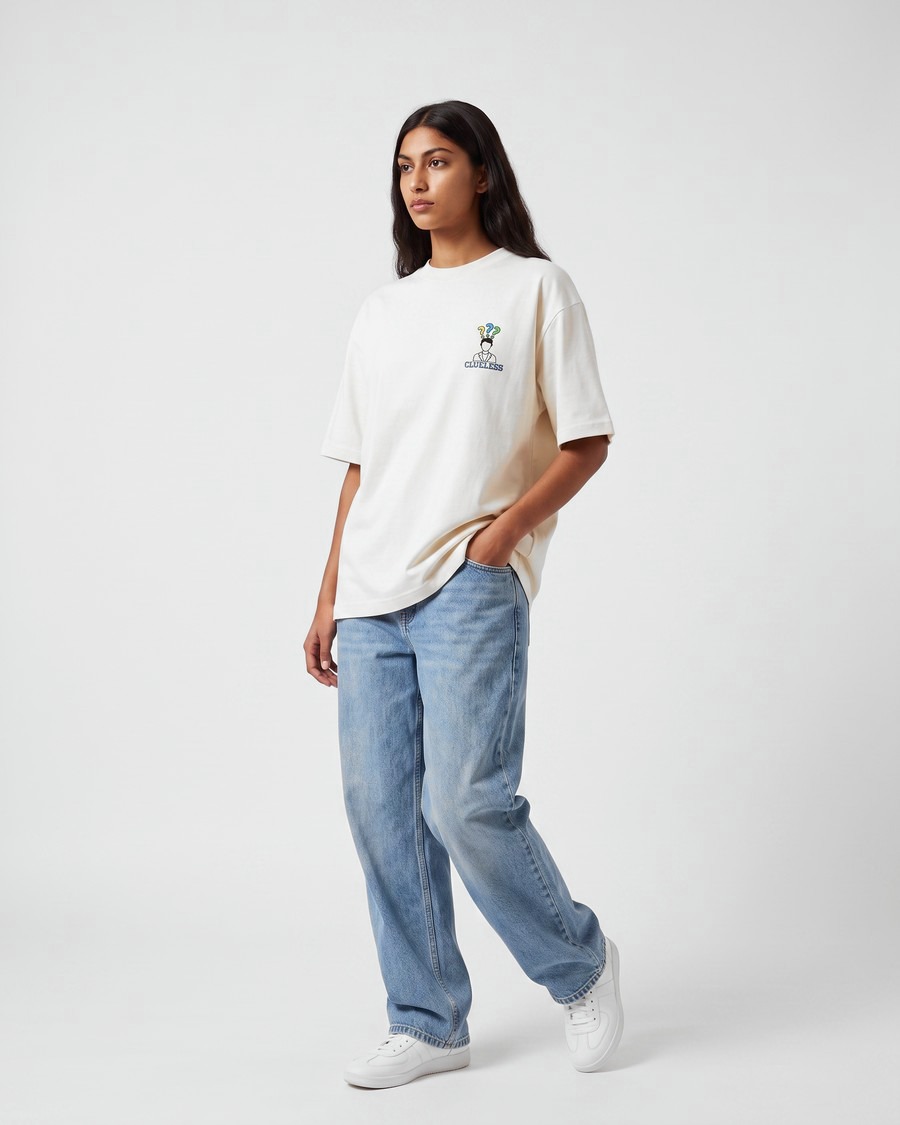 Miami Coastline oversized tee in white, Surfside Beach back print, view 7
