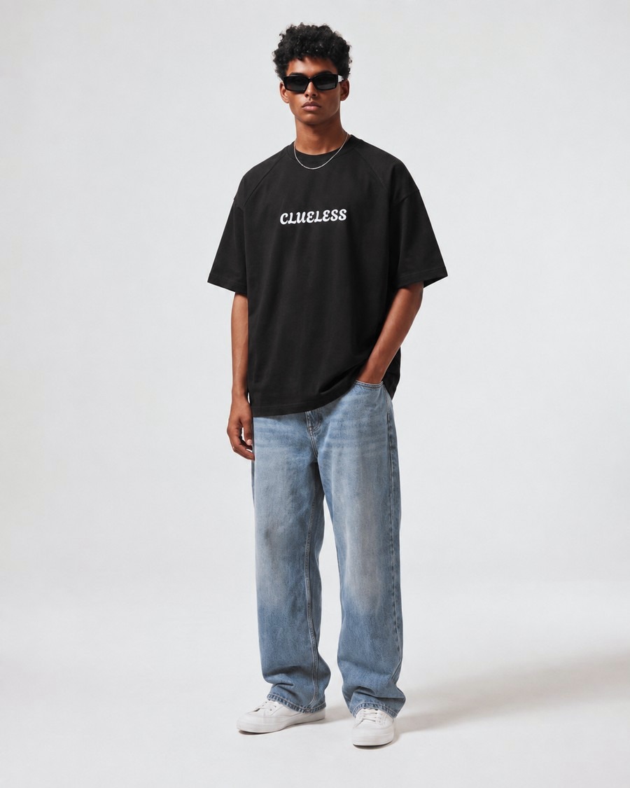 Tokyo City oversized tee in black, Tokyo Japan back print, view 3