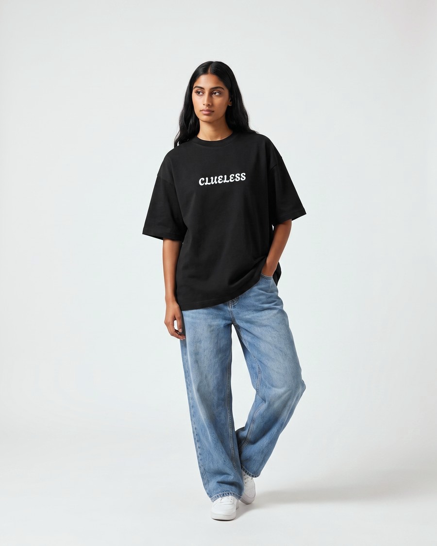 Tokyo City oversized tee in black, Tokyo Japan back print, view 7