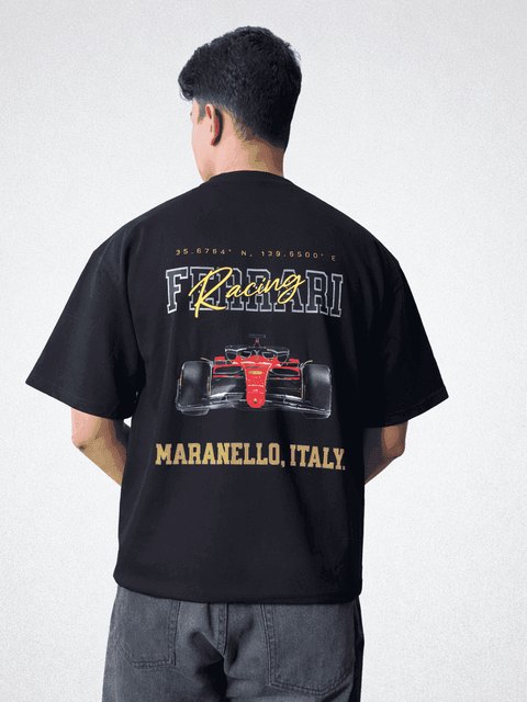 Clueless tee worn, Maranello print